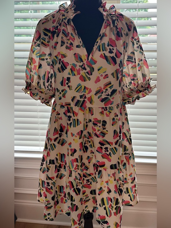10 Crosby Derek Lam Dresses & Skirts - 10 Crosby Derek Lam Cream Mini Dress with Multicolor Abstract Print